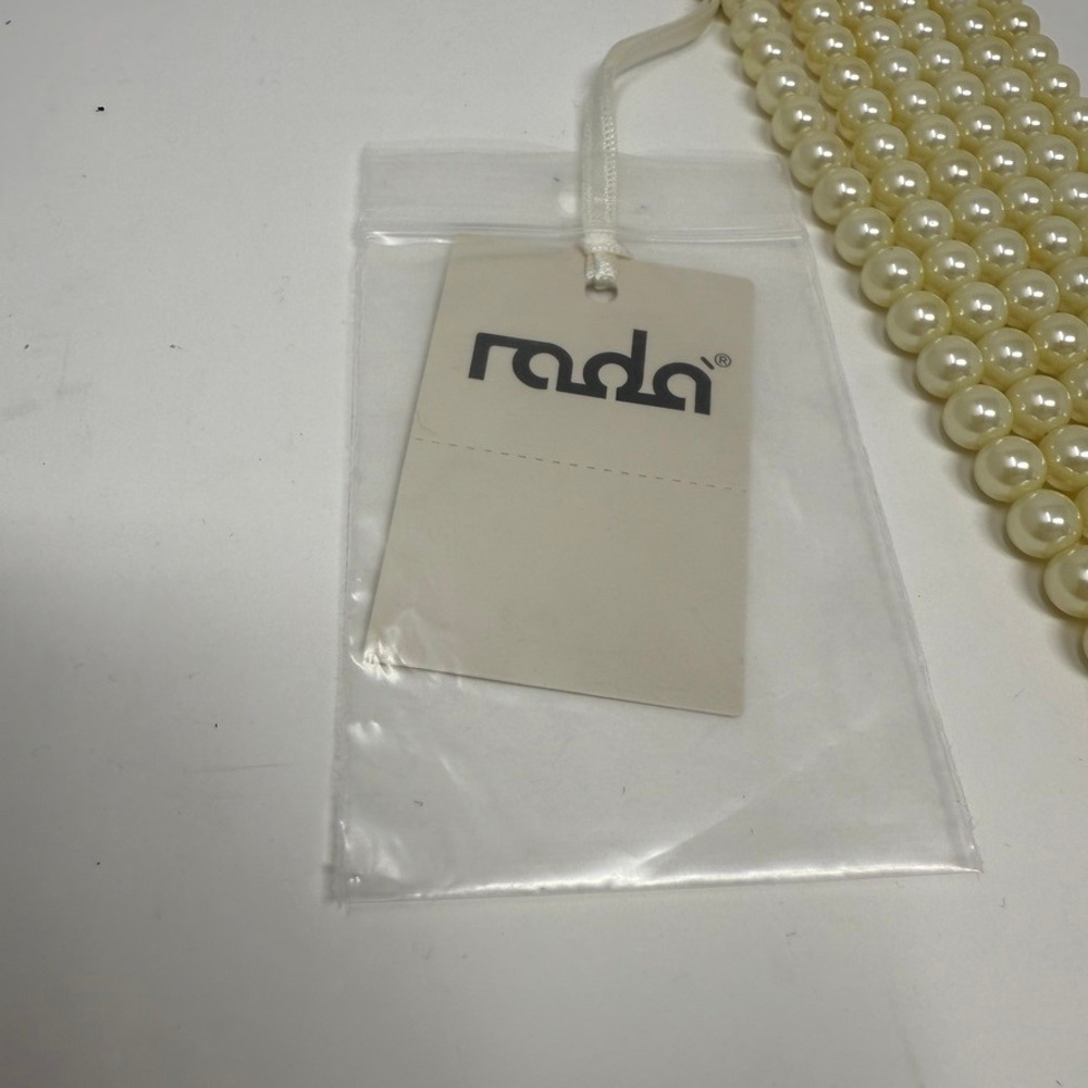 NWT‎ Anthropologie Radà Acessori Multi Strand Pearl and Striped Ribbon Necklace - Picture 3 of 10
